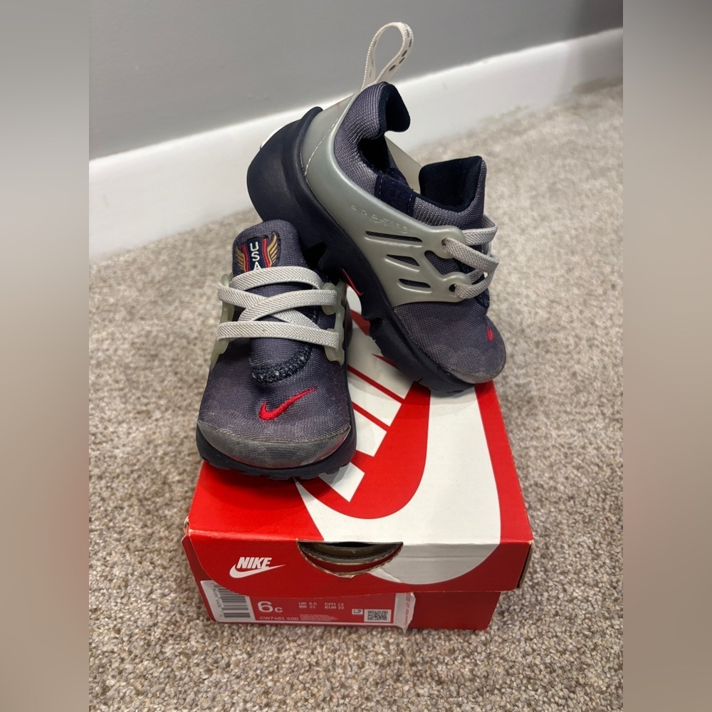 NIKE PRESTO QS (TD) Toddler Boy Sneakers USA Patriotic Size 6C - Picture 2 of 11